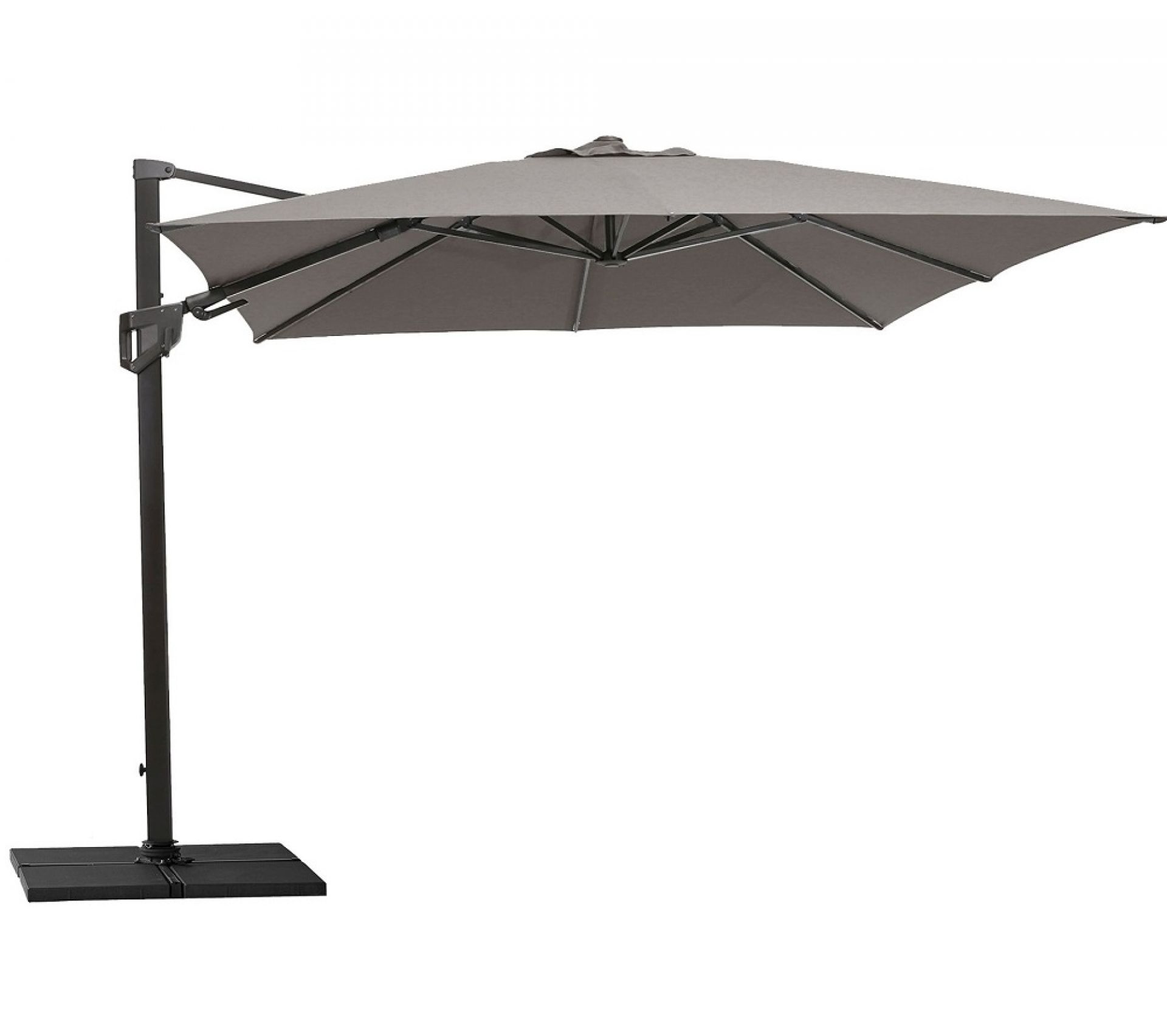 Hyde Luxe Tilt Parasol Sonnenschirm Taupe Inklusiv Fuß Cane-Line